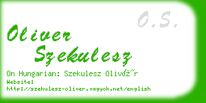 oliver szekulesz business card